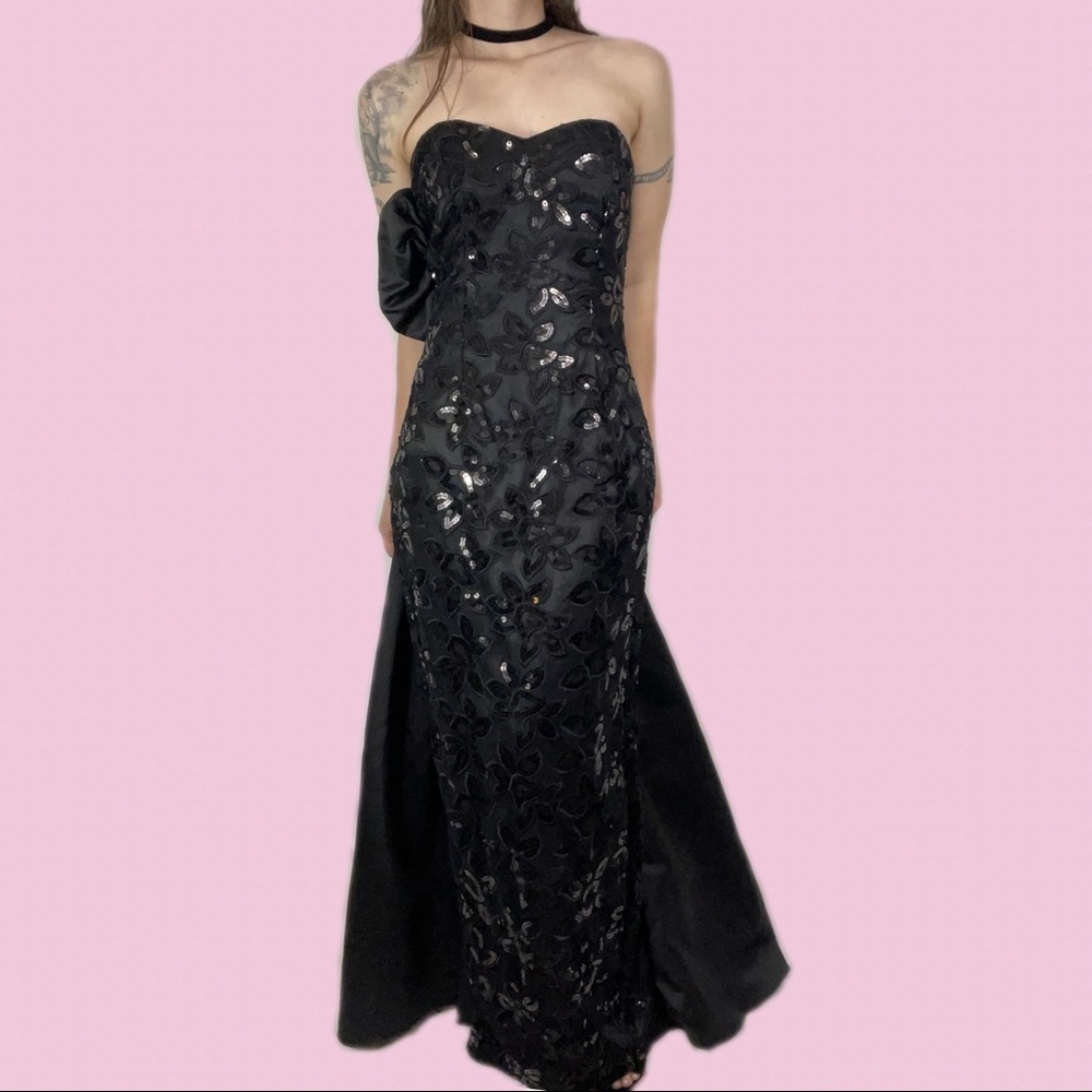 Vintage Jessica McClintock Strapless Gown